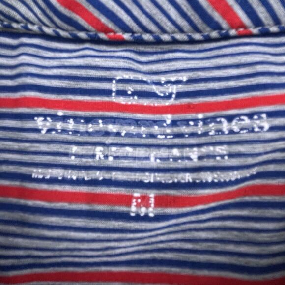 Vineyard Vines Performance Polo Medium Blue Red Stripe Golf Stretch - Picture 5 of 8